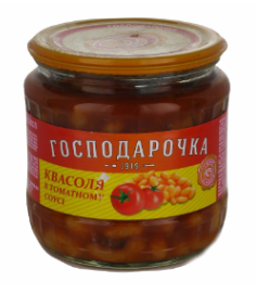 Квасоля консервована ГОСПОДАРОЧКА у томатному соусі, 450г